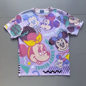 Tokyo Disney Resort Limited T-Shirt Colorful Retro Women's Large (Fits Medium)
